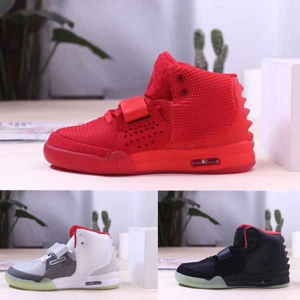 

Men designer basketball shoes Kanye West 2 Black Solar Red Shoes Wolf Grey White Sneaker Fahion Trainer come with box and dustbag