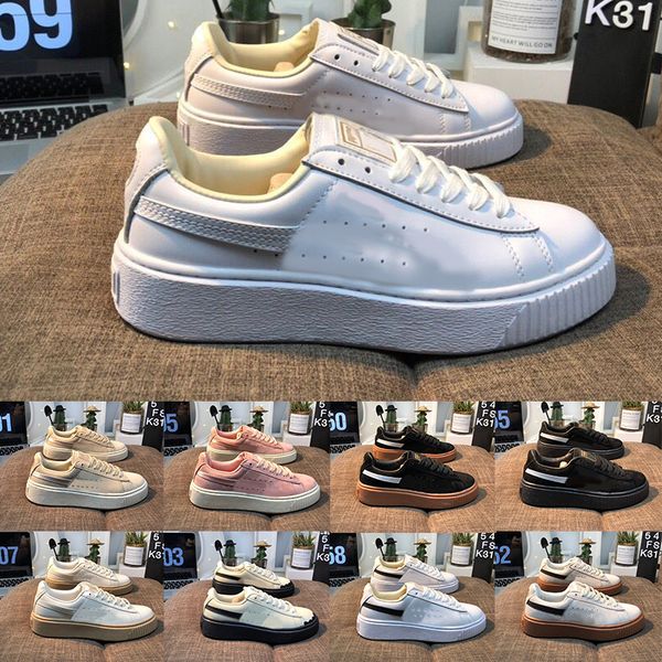 

2020 original rihanna mens casual shoes designer women trainers platform genuine leather triple white luxury sports brand sneakers 35-44, Black