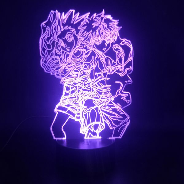 

3d lamp hunter gon and killua present for children for indoor decoration touch sensor bright base led night light lamp