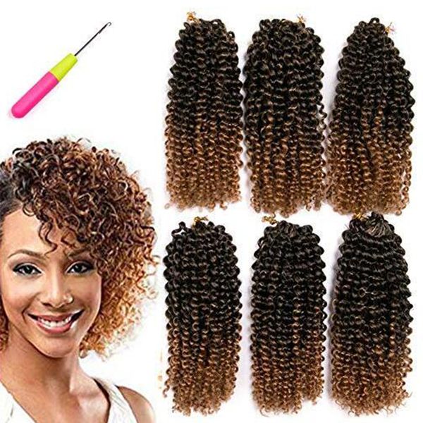 2019 8 Inch Malibob Jerry Curly Twist Hair 20 Strands Pack Crochet