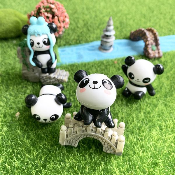 

mini cute small panda fairy garden miniatures garden ornament decoration micro landscape bonsai figurine diy home garden statue