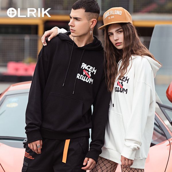 

olrik wear shirt men's | tide card sleeve head even hat guard male street trend easy letter printing loose coat t shirts, Black