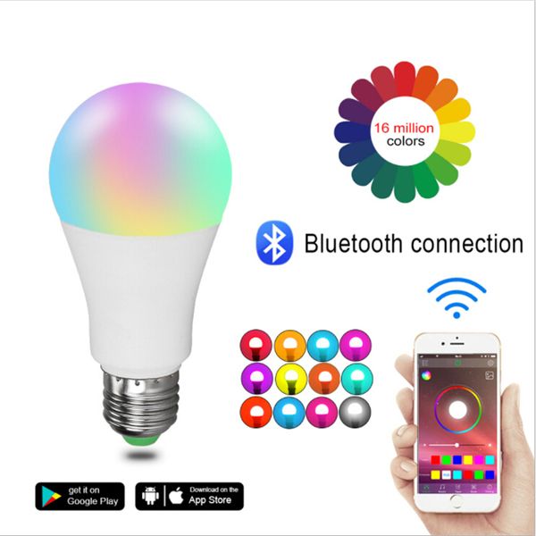 

новая беспроводная bluetooth 4.0 умный дом лампы освещения лампа 10w e27 магия rgb + w led изменение цвета лампочка диммируемый ios android