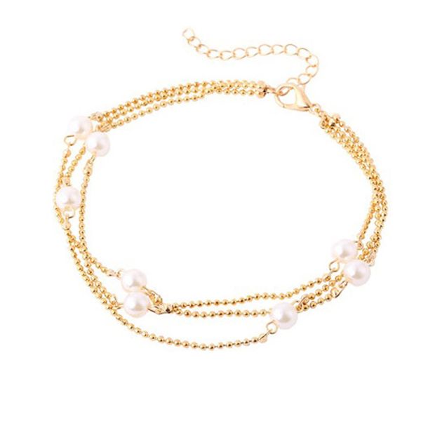 

многослойные цепи имитация перл браслеты для женщин лодыжки браслет на ногу босоножки босоножки для ног ювелирные изделия браслет, Red;blue