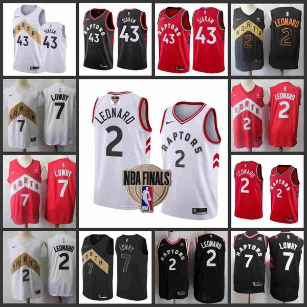 

2019 final patch toronto men raptor white jer ey 2 leonard 43 iakam red 7 lowry black ba ketball jer ey in tock