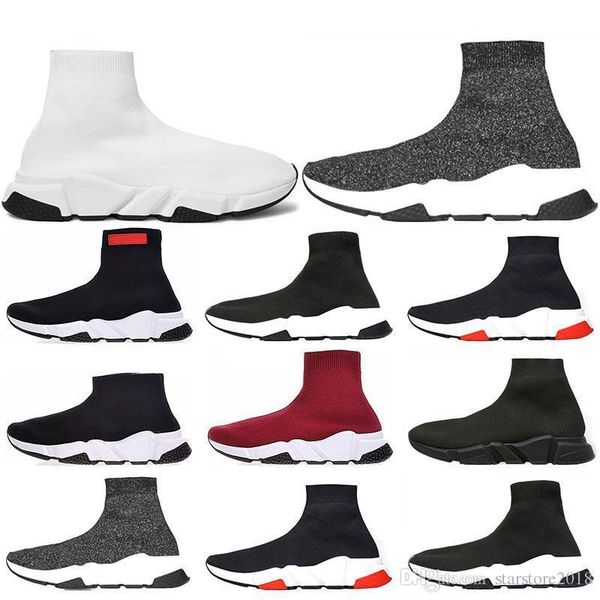 

new speed trainer luxury shoes all red grey black white flat classic socks boots sneakers women trainers runner size 36-45
