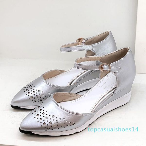 

doratasia new arrival summer comfort wedges sandals daily casual elegant shallow sandals women light pointed toe shoes woman t14, Black