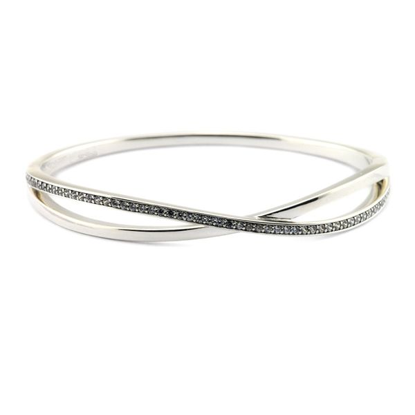 

entwined silver bangle clear cz women 925 sterling silver jewelry fashion charms bangles bracelets for women pave stones jewelry, Golden;silver