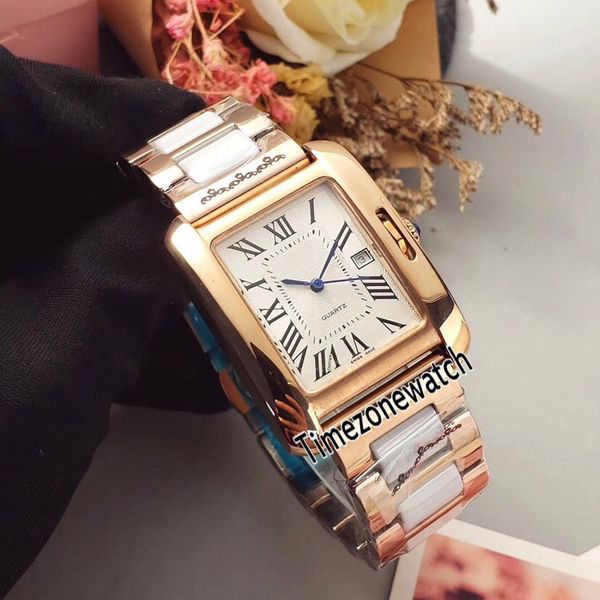 

новый anglaise w5310022 розовое золото серебро текстура циферблат швейцарские кварцевые женские часы из нержавеющей стали белый керамический, Slivery;brown