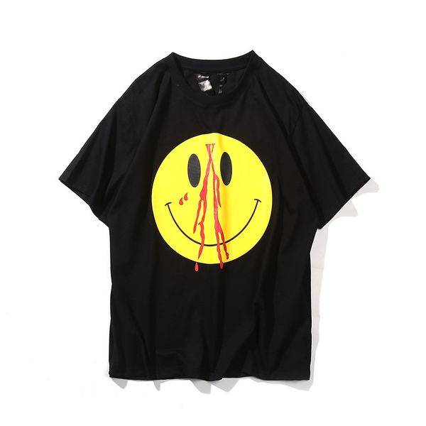 

49s vlon street fashion brand retro oil painting graffiti arrow letter printing men and women t-shirt lovers short-sleeved sweater coat, White;black
