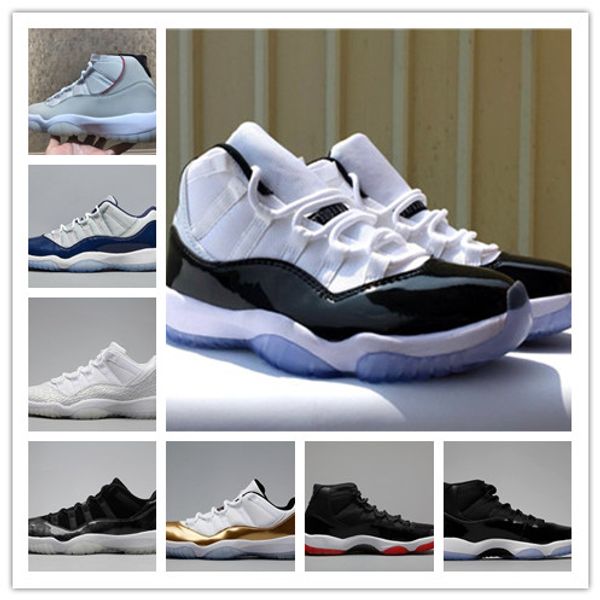 

11 11s Platinum Tint Men Basketball Shoes Cap and Gown Prom Night Gym Red Bred Barons Concord 45 Grey mens sports sneakers designer
