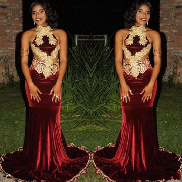 

african maroon memaid velvet prom dresses two piece party cocktail gown burgundy formal pageant dresses custom made bc3679