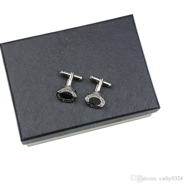 

fashion stainless steel cufflinks in round design with black for men never change color can use in business fair meeting, Silver
