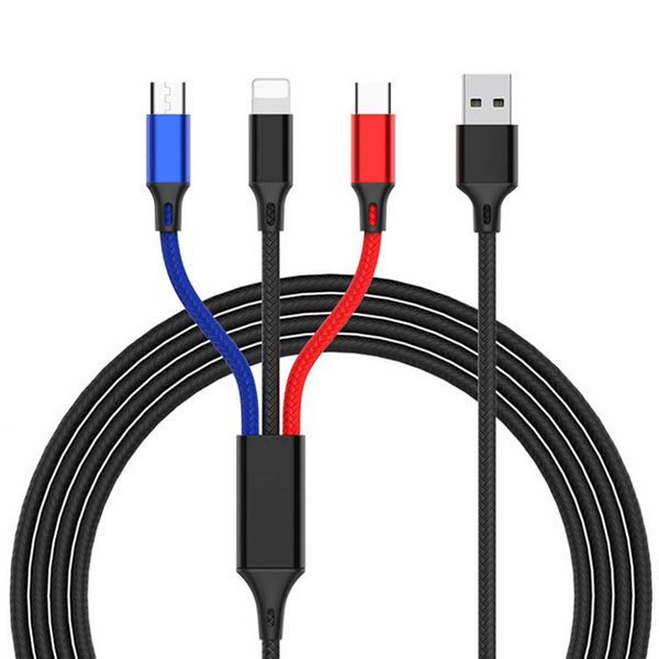 

3 in 1 type c micro u b charger cable univer al fa t charging cable for am ung 9 8 huawei p30 pro xiaomi charger cord