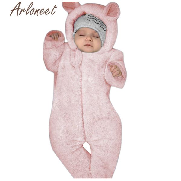 

arloneet clothes baby girls winter thick coat cartoon beer zipper romper jumpsuit hooded outerwear warm baby coat boy outerwear, Blue;gray