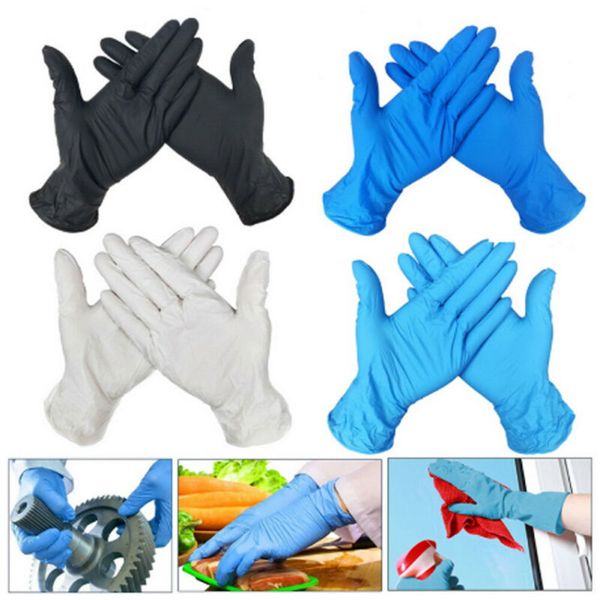 

100pcs latex non vinyl nitrile disposable ultra-thin gloves grade for hygiene areas size m l xl