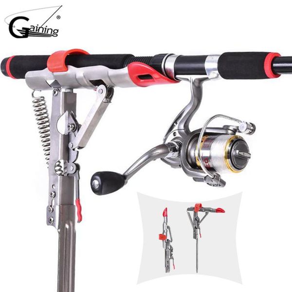 

2019 new stainless steel automatic spring fishing rods holders adjustable sensitivity folding fishing bite bracket 375g