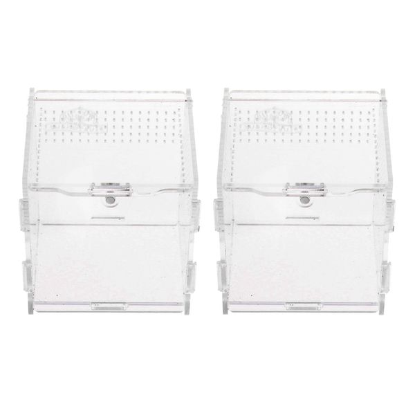 

2x reptile turtle tank insect spiders breeding box tortoise terrariums clear