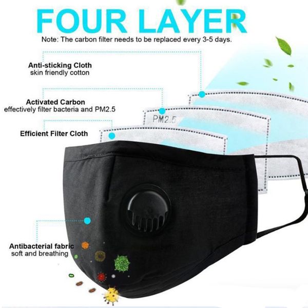 

instock Half Face Anti-Dust Mask загрязнение воздуха складная маска для лица Dust N95 с клапаном 2 фильтра (5 слоев)