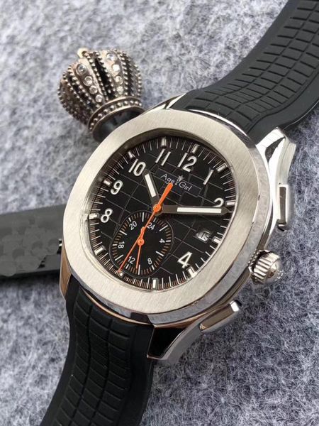 

new automatic mechanical men watch siler white sapphire stainless steel transparent glass grey black sport watches, Slivery;brown