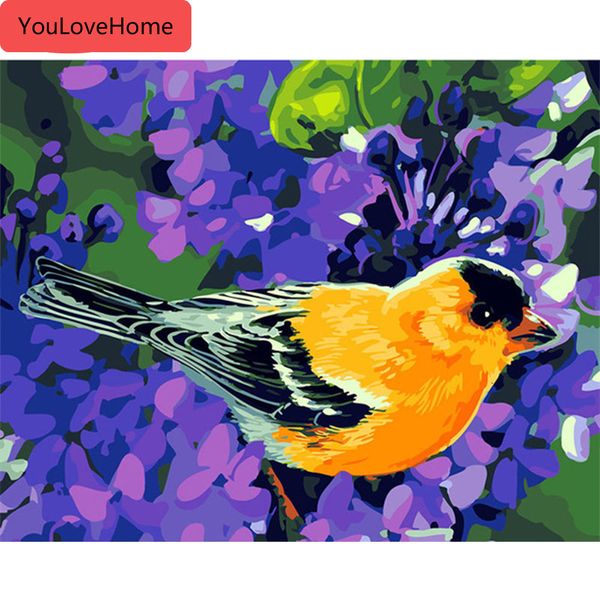 

краска по номерам птица ручная роспись рисунок акриловые настенные художественные картины животные украшения дома подарок diy картина рисова