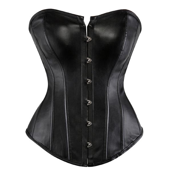 

bustiers & corsets sapubonva leather corselet and shaper pu synthetic black corset overbust women clothing lingerie plus size, Black;white