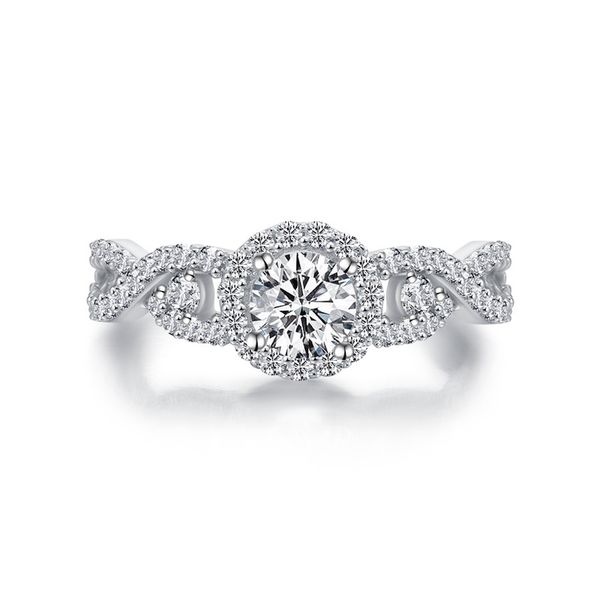 

qyi 925 sterling silver halo ring 0.5 ct simulated diamond female wedding rings women engagement wedding jewelry, Golden;silver