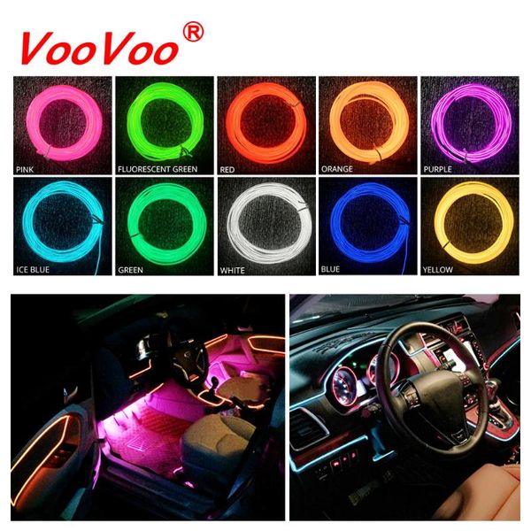 

voovoo 1m led strip light neon light glow atmosphere lamps interior el wire 12v for car moto diy decorative dashboard door
