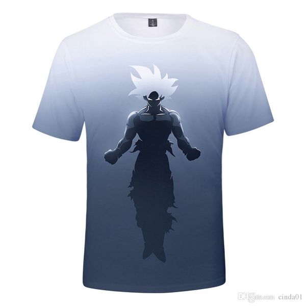 

гоку saiyan printed tshirt высокого качества с коротким рукавом топы лето мужской crew neck тис бесплатная доставка, White;black