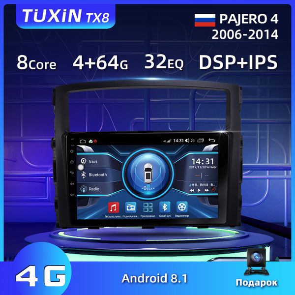 

tuxin 9" car radio for mitsubishi pajero 4 v80 v90 2006-2014 navigation gps multimedia video player android 8.1 accessories sedan car d
