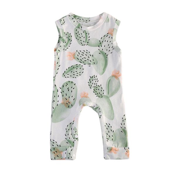 

0-24m baby clothing newborn baby kids boys girls cactus romper sleeveless jumpsuit cotton outfit set, Blue