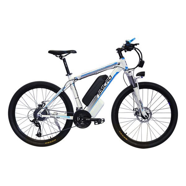 

c6 fast speed factory price electric bike 35 km/h 5 shifts 26 inch 350w 500w 750w e bike with pas from china, Silver;blue