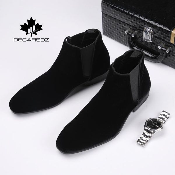 

boots men fashion shoes comfy elastic band male casual 40-45 men's, Black