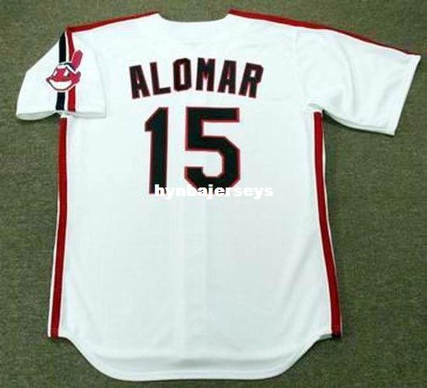 

custom sandy alomar cleveland stitched 1990 majestic vintage home baseball jersey retro mens jerseys shirt, Blue;black