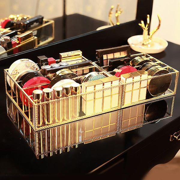 

eyeshadow powder cosmetics storage box desktransparent large lipstick lip glaze skin care product rack with 4 spaces removab