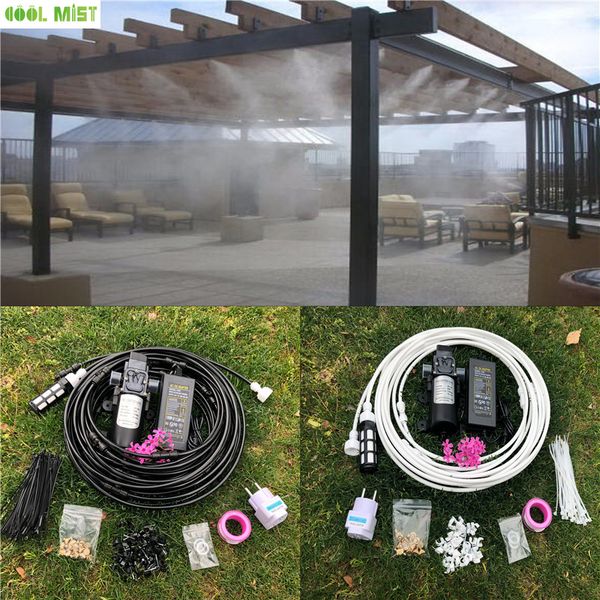 

s228 water pump set 12v misting motor with 12m mist system 16pcs nozzles mister for patio outdoor cooling system