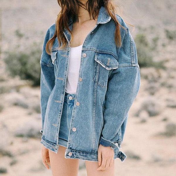 

outerwear & coats jackets retro women boyfriend oversize loose casual denim jeans outwear coats and jackets women 2018nov30, Black;brown