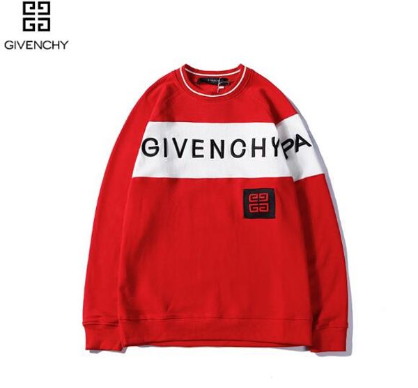 

19 new european and american per onality letter cla ic embroidery ca ual trend round 13 givenchy 13 neck weater, Black