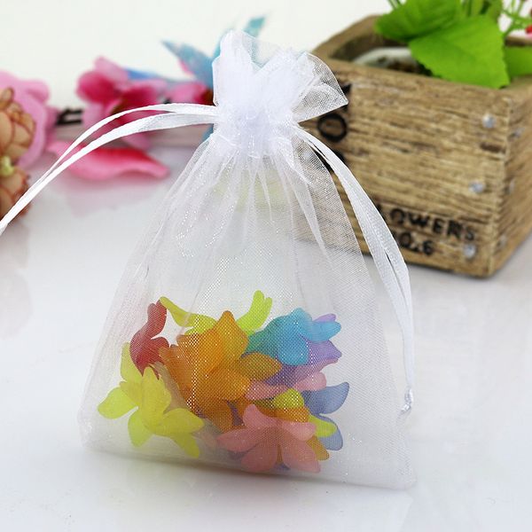 

100pcs 13x18cm white black red jewelry packing drawable organza bags wedding gift bags pouches