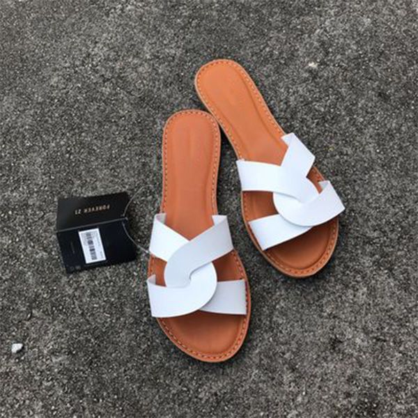 

women slippers cross flat 2020 female beach shoes women's summer woman casual solid slides comfortable ladies footwear plus size, Black