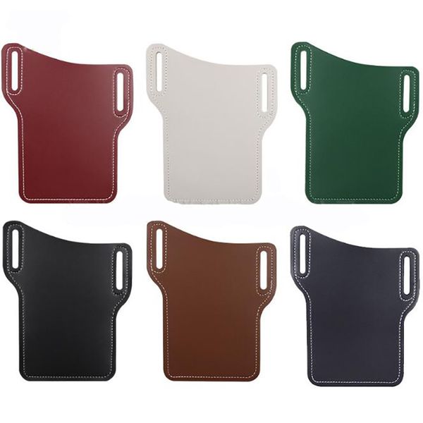

men's leather belt waist bags various solid colors simplicity portable outdoor convenient practical mobile phone waist bags 2020