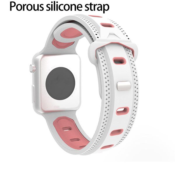 

for apple watch band 42mm 38mm two-color silicone strap diamond sports silicone strap for iwatch 1 / 2 / 3 / 4