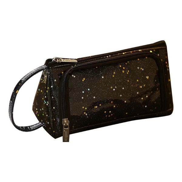 

vintage leather large capacity pencil case pen pouch purse cosmetic makeup bag d08b