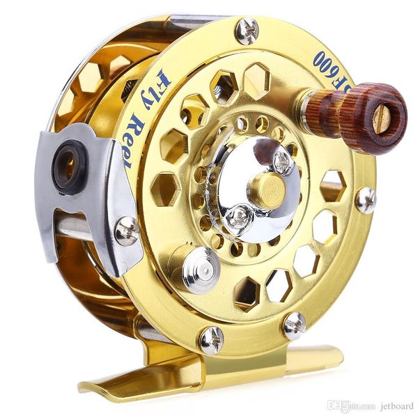 

full metal bf600 metal fly reel fishing tackle gold disk drag ocean lake поток pool аксессуар