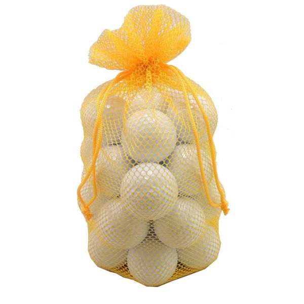 

2pcs+nylon mesh nets pouch golf table tennis ball bag holder 25 balls hold yellow