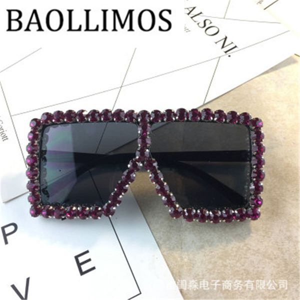 

crystal diamond oversized sunglasses for women luxury fashion candy shades uv400 brand glasses transparent frame, White;black