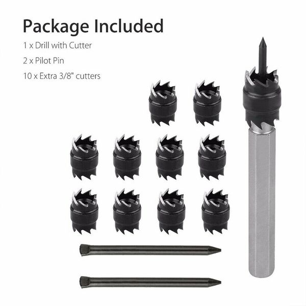 

13 pcs double sided high-speed steel durable spot weld cutter drill bit kit rotary woodworking sheetmetal sharpened hole opener