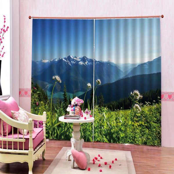 

nature scenery curtain luxury blackout 3d window curtains for living room bedroom green landscape curtain