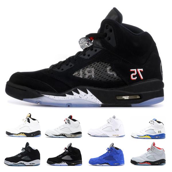

5 5s Basketball Shoes Mens Black Grape PSG White Reflective Camo Oreo Cement Fire Red Print Men Designer Sneaker Trainers Size 40-47