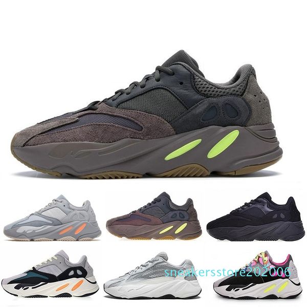 

2019 kanye 700 wave runner mauve inertia geode casual shoes men women west 700 designers shoes men with box size 36-46 s06, Black